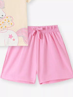 Children's Unicorn Graphic Tee & Shorts Set
