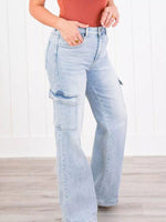 Full Size Wash Wide Leg Cargo Jeans Plus Size