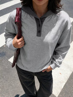 Dropped Shoulder Long Sleeve Hoodie