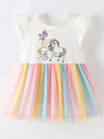Children's Unicorn Rainbow Tulle Dress