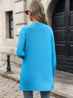 Ruched Pocket Open Front Cardigan