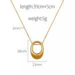 18K Gold-Plated Oval Pendant Necklace
