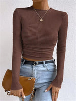 Waffle Knit Long Sleeve T-Shirt