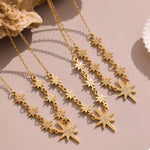 18K Gold-Plated Stainless Steel Zircon Star Moon Necklace
