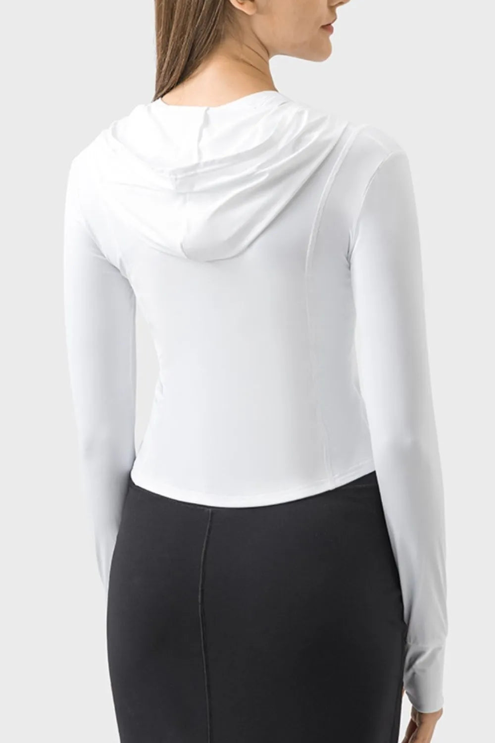 Millennia Pocketed Zip Up Hooded Long Sleeve Active Outerwear - Ladyez