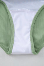 Ribbed Drawstring Sides Cutout One Piece Swimsuit - Ladyez