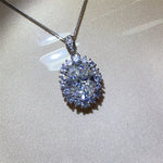 8 Carat Moissanite 925 Sterling Silver Pendant Necklace