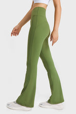 Millennia Elastic Waist Flare Yoga Pants - Ladyez