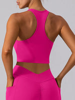 Square Neck Racerback Cropped Tank - Ladyez