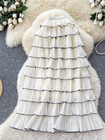 Ruffled Contrast Trim Skirt