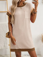 Round Neck Short Sleeve Mini Dress