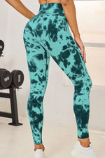 Tie-Dye High Waist Active Leggings - Ladyez
