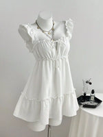 Frill Tie Front Mini Dress