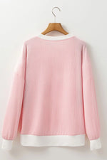 Valentine’s Day Sequin Heart Long Sleeve Sweatshirt