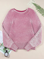 Striped Boat Neck Casual Sweater