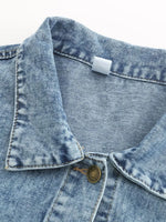 Button Down Drop Shoulder Denim Jacket