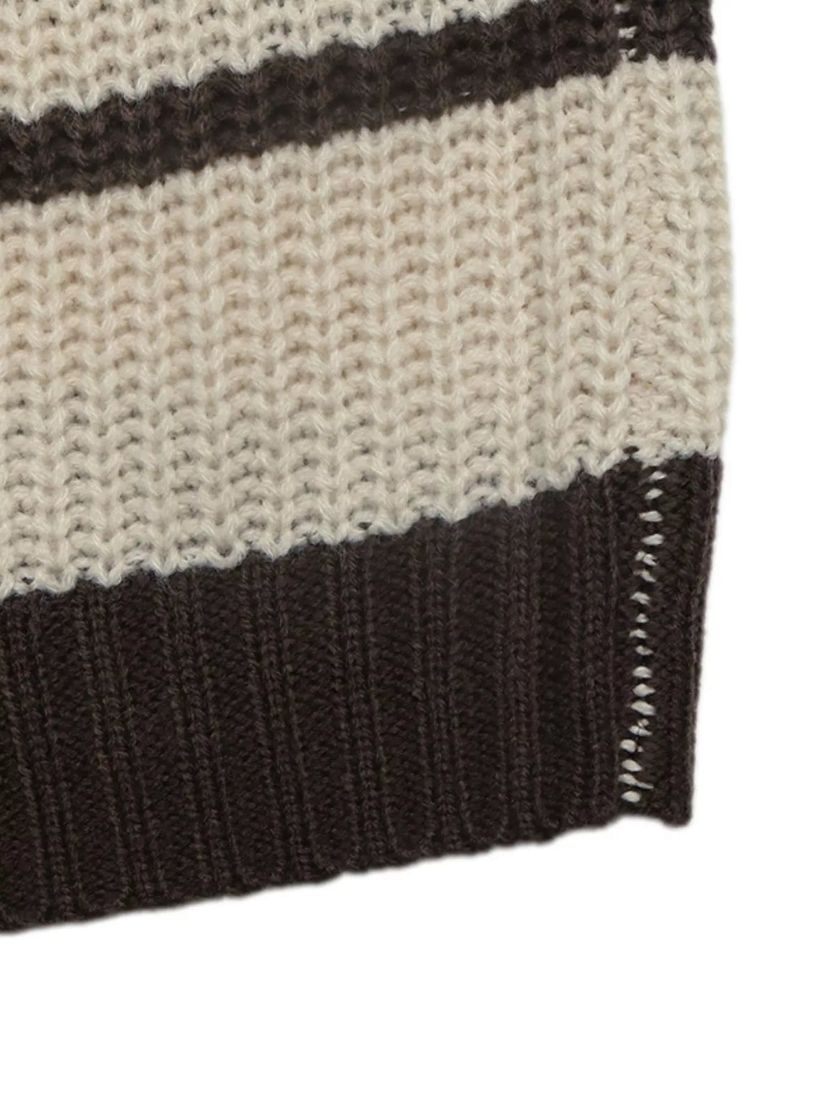 Striped Knit Polo Sweater