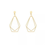 18K Gold-Plated Alloy Geometric Wire Drop Earrings