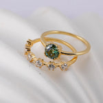1 Carat Moissanite 925 Sterling Silver 2pcs Ring Set - Ladyez