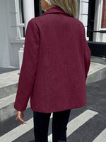 Lapel Collar Button Up Blazer