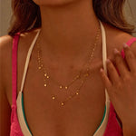 18K Gold-Plated Layered Star Charm Necklace