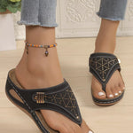 Toe Post Wedge Sandals