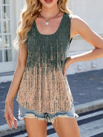 Printed Scoop Neck Wide Strap Tank