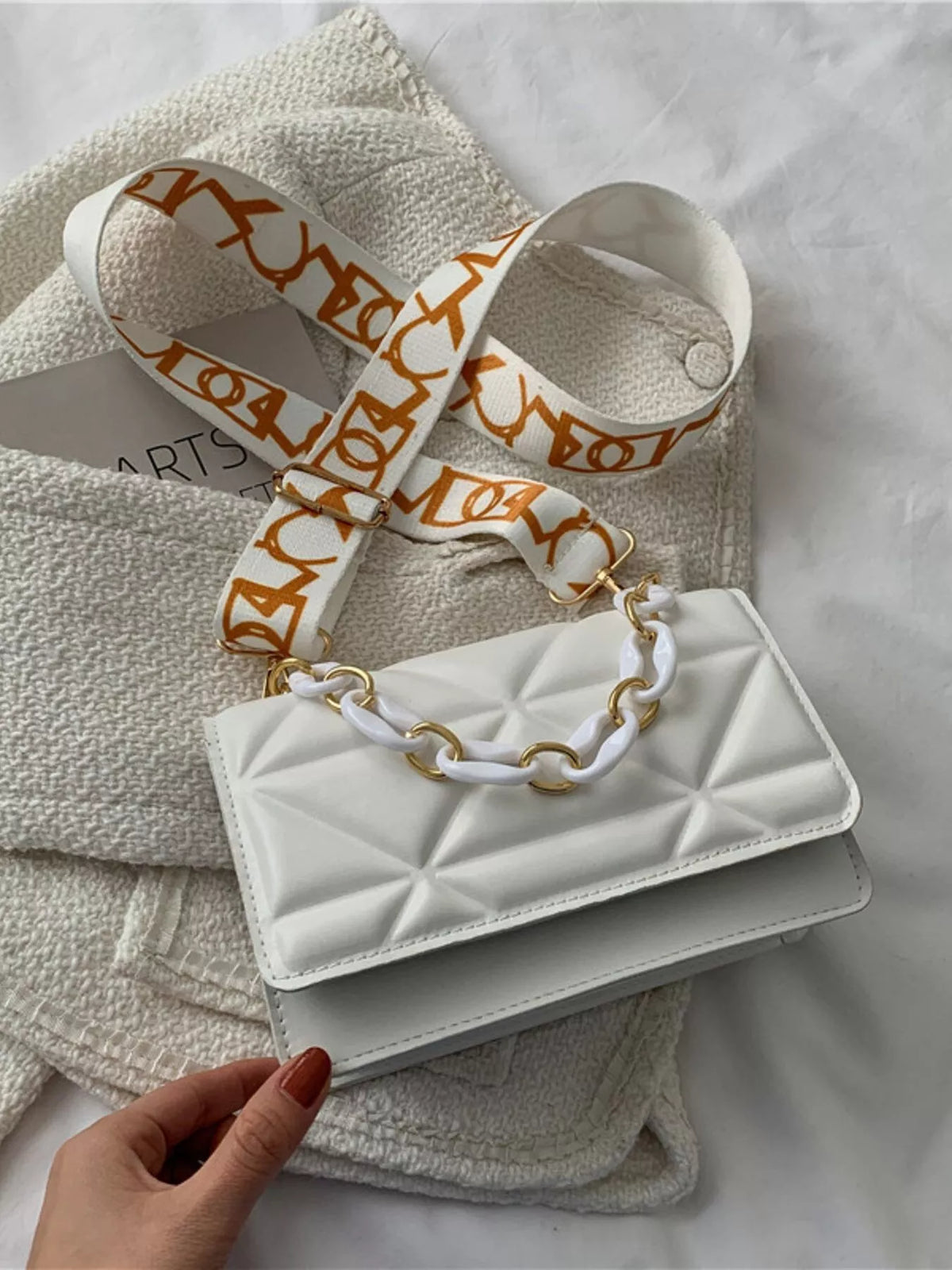Quilted Adjustable Strap Crossbody Bag