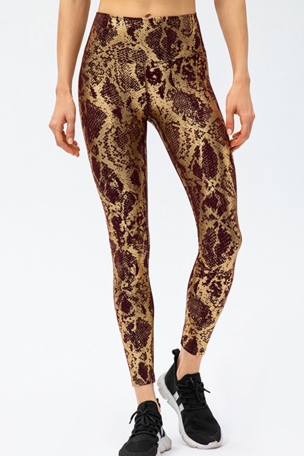 Animal Print Slim Fit Wide Waistband Long Sports Pants - Ladyez