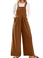 Front Ruched Wide Leg Jumpsuit with Pockets