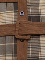 Button Front Plaid Long Sleeve Dress