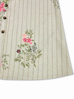 Plus Size Floral Striped Button-Down Midi Shirt Dress