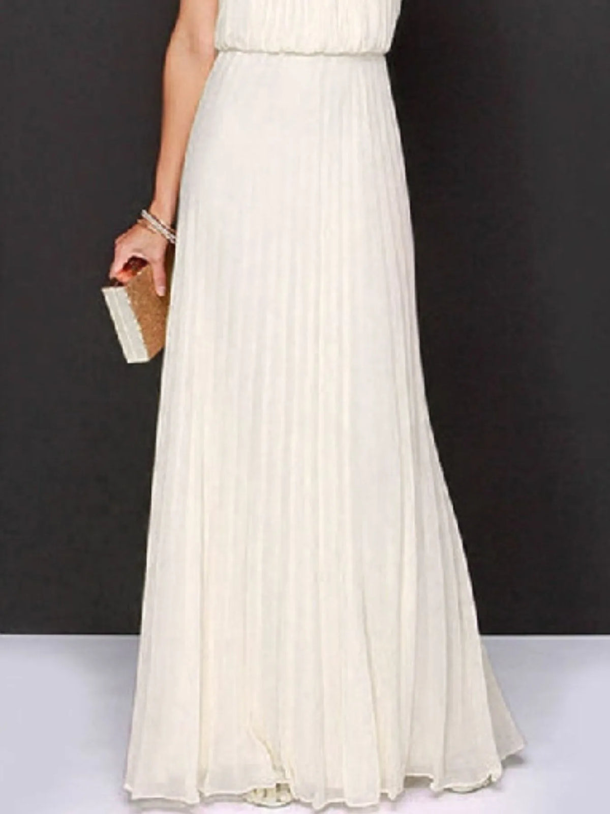 Pleated Sleeveless Maxi Tank Dress - Ladyez