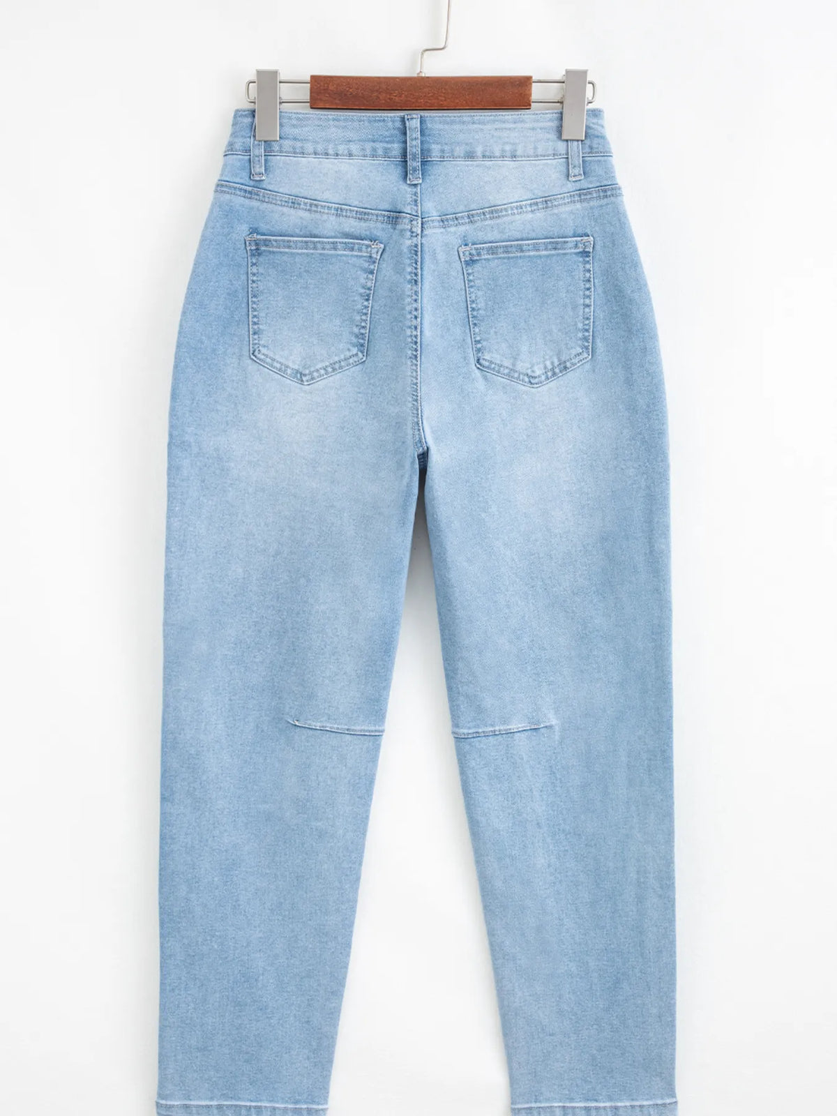 High Rise Barrel Relaxed Patch Pocket Jeans - Ladyez