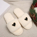 Heart Open Toe Flats Slippers