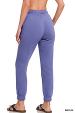 Zenana Fleece Drawstring Joggers With Pocket