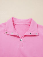 Eyelet Lace Detail Snap Down Sweatshirt