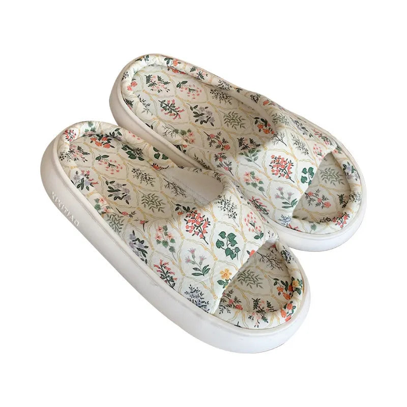 Open Toe Platform Slippers - Ladyez