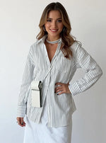 Oversized Striped Button-Down Shirt