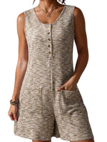 Sleeveless Button Detail Romper