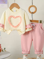 Children's Flower Long Sleeve Top and Pants Set