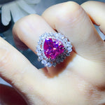 5 Carat Moissanite 925 Sterling Silver Heart-Shaped Ring