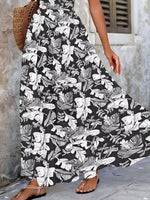 Full Size Printed V-Neck Tiered Maxi Dress Plus Size