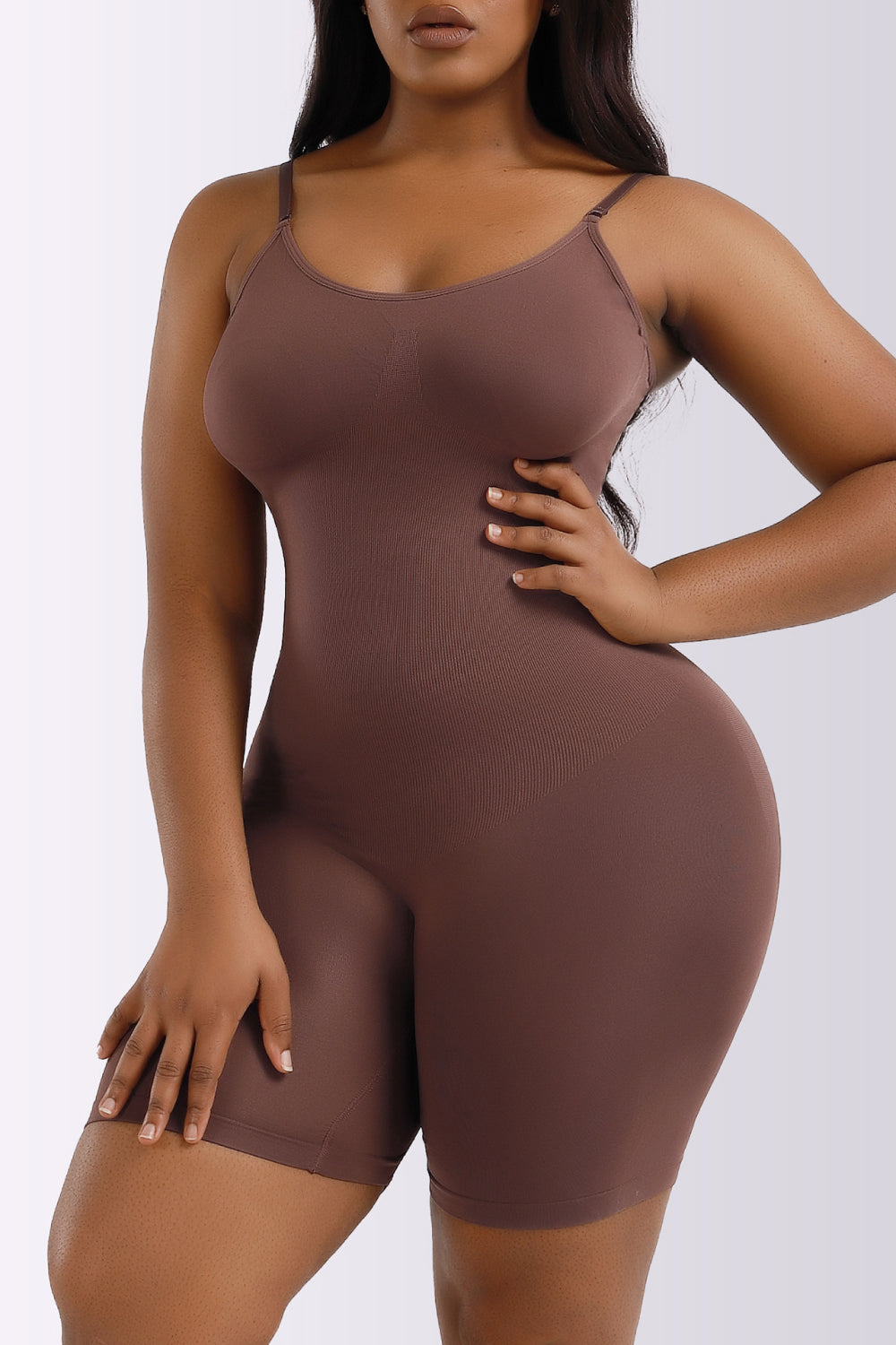 Full Size Spaghetti Strap Shaping Romper - Ladyez