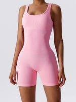 Basic Bae Ribbed Sleeveless Active Romper - Ladyez