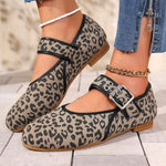Leopard Print Mary Jane Loafers