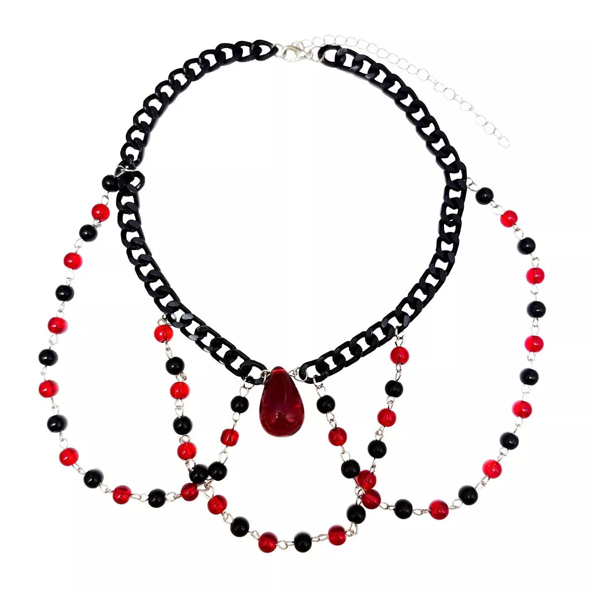 Gothic Vampire Beaded Teardrop Necklace