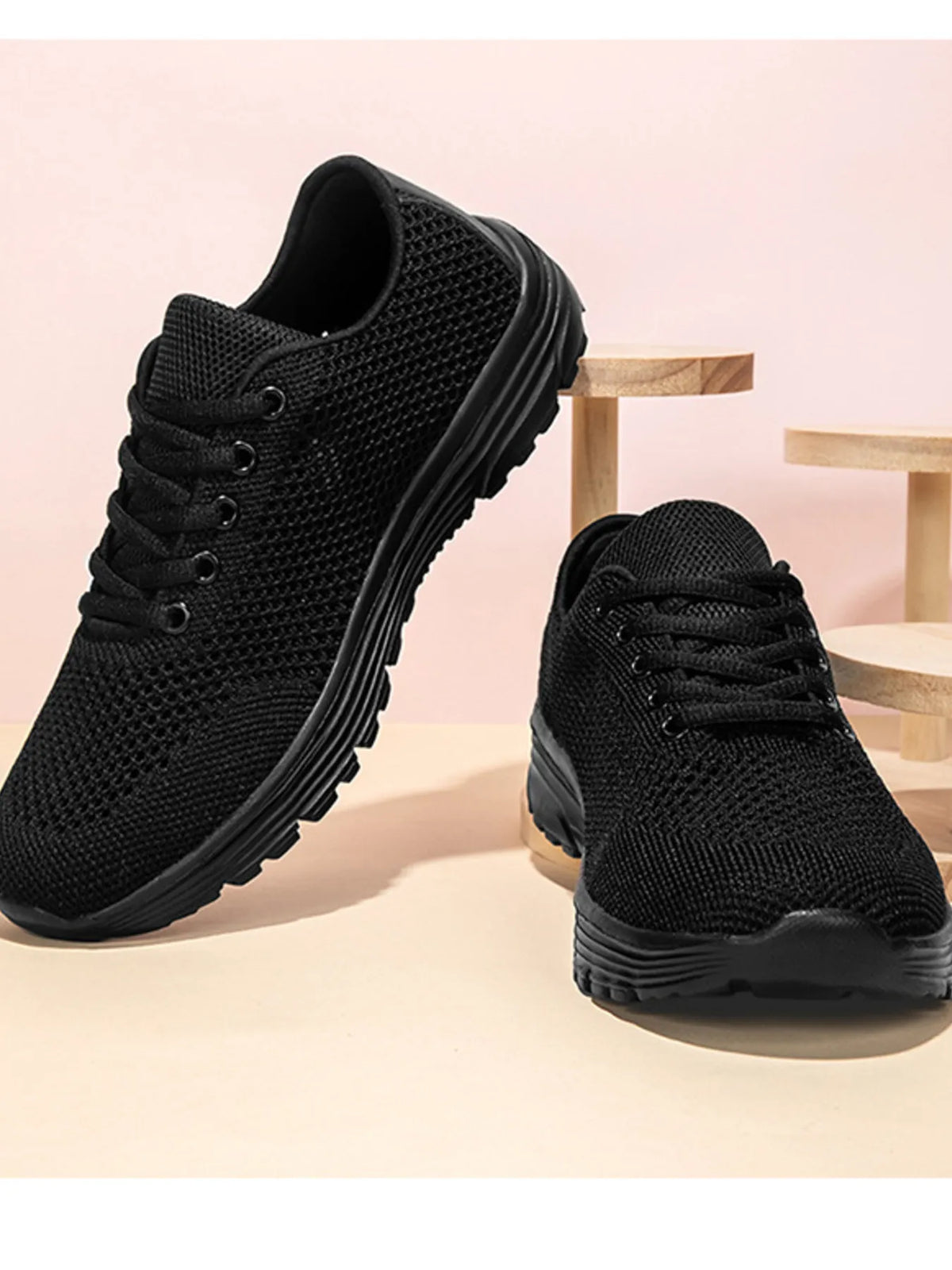 Lightweight Breathable Mesh Athletic Sneakers - Ladyez