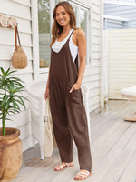V-Neck Spaghetti Strap Jumpsuit - Ladyez