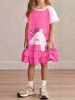 Children's Unicorn Ruffled Hem Dress